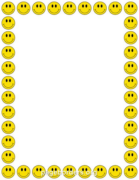 Smiley Face Border Clip Art Page Border And Vector Graphics