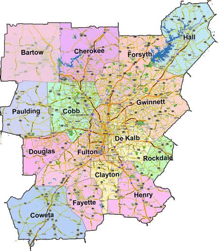 Road Map Of Atlanta Ga | Map of Atlantic Ocean Area