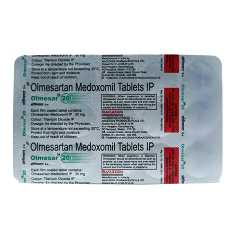 Olmesar 20 Mg Tablet Uses Dosage Side Effects Price Composition