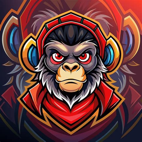 Angry Monkey Mascot Logo Premium Ai Generated Vector