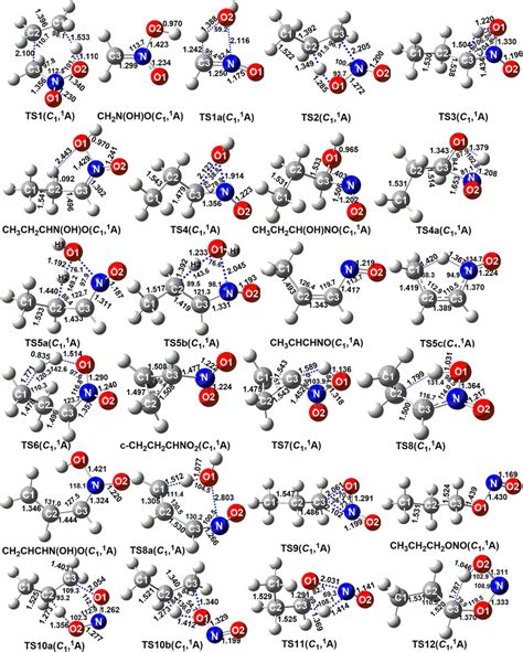 Optimized Geometries Of Transition States And Intermediates For The