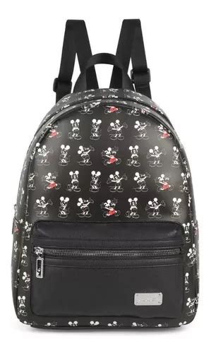 Bolsa Mochila Feminina Mickey Mouse Disney Original Cor Preto