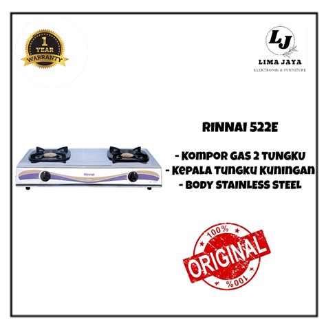 Jual Kompor Gas 2 Tungku Rinnai 522E Kompor Dua Tungku Shopee Indonesia