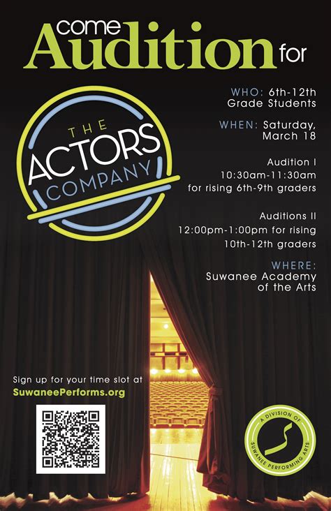 The Actor's Company Auditions - Suwanee Performing Arts