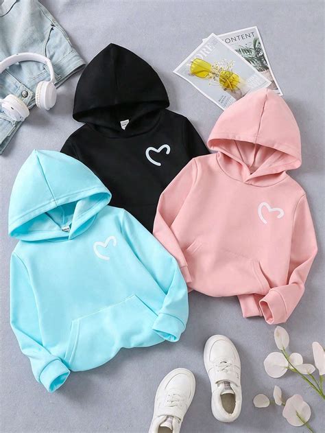 SHEIN Conjunto De Tres Piezas De Sudadera Con Capucha Clásica