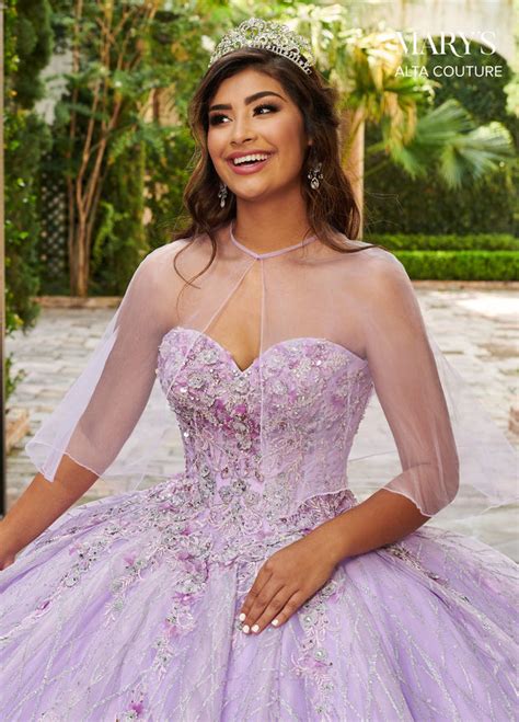 Cape Quinceanera Dress By Alta Couture Mq3061 Abc Fashion