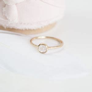 Elba Ring Rose Quartz And Gold Stacking Ring By Lauren Hunt Jewellery