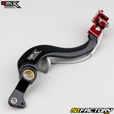 Pédale de frein arrière Honda CRF R RX 250 450 4MX noire et rouge