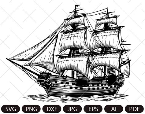 Pirate Ship Svg Ship Svg Sail Boat Svg Pirate Ship Clipart Etsy