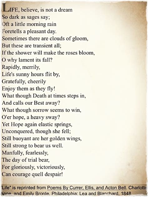 Life. Charlotte Bronte. | Poems about life, Life, Charlotte bronte