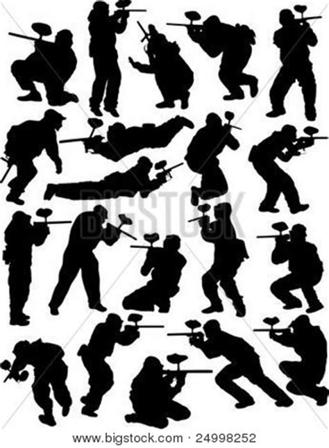 Paintball Silhouettes Vector Photo Free Trial Bigstock