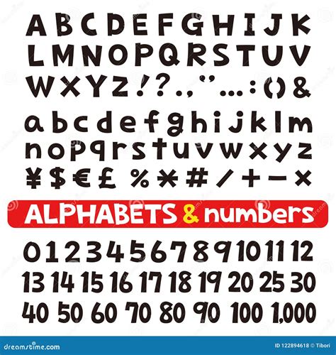 Alphabets And Numbers Fonts Stock Vector Illustration Of Number