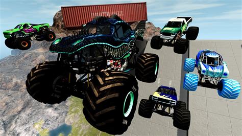 Epic High Speed Monster Truck Monster Jam Jump And Crashes Beamng