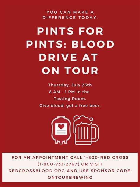 Blood Drive Poster On Tour Brewing Company