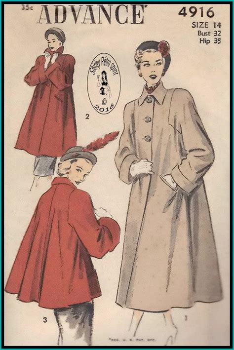 Vintage Swing Coat Sewing Pattern Cetdii