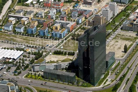 Luftaufnahme München Hochhaus Emsemble Highlight Towers in München