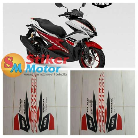 Stiker Motor Striping Yamaha Aerox Vva Putih Merah