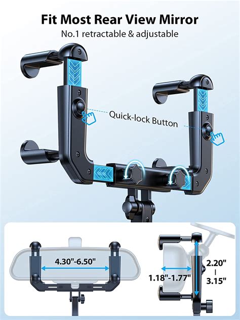 Upgraded Vicseed Magnetic Phone Mount For Car Big Rear Mirrors