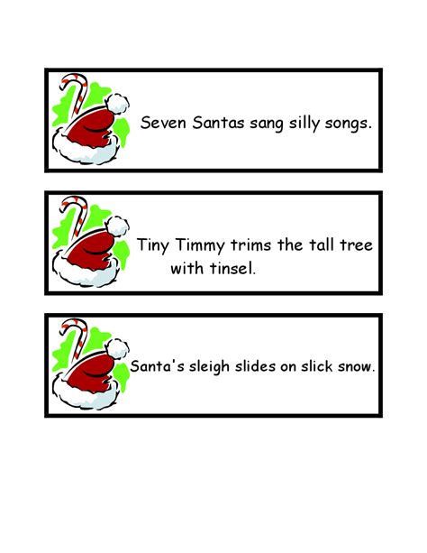 Literacy Minute Christmas Tongue Twisters Freebie