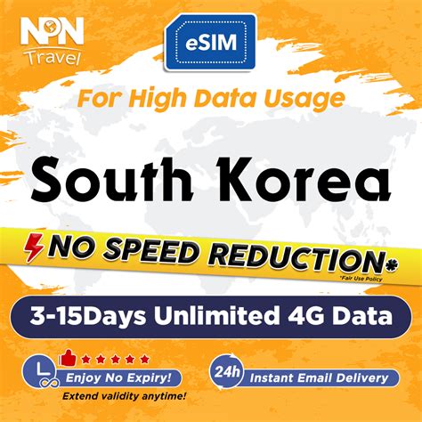 Korea ESIM 3 15 Days Daily 500MB 1GB 2GB Unlimited 4G Data High Speed