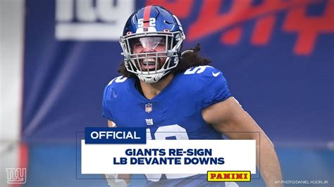 Giants re-sign LB Devante Downs; played 16 games with 8 starts in '20