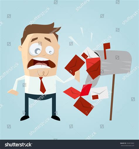 Funny Cartoon Man Dunning Notice Letterbox Stock Vector Royalty Free