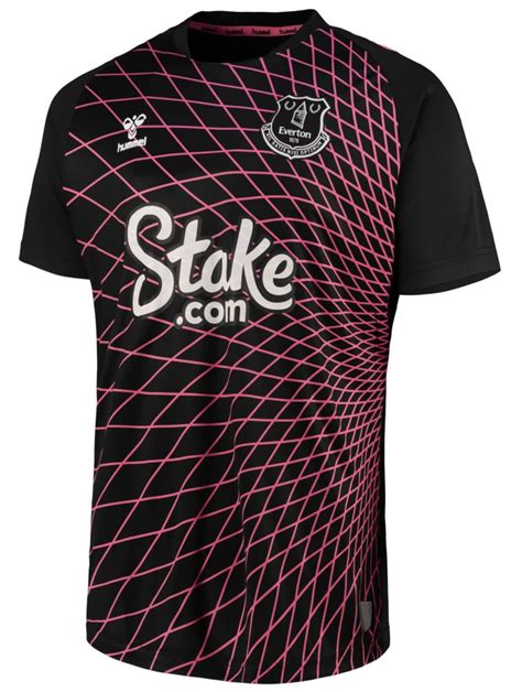 New Everton Away Goalkeeper Shirt 22 23 Hummel Black Fuschia Pink