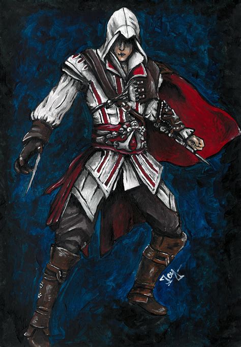 New Ezio Acrylic Painting Happy Birthday To One Of My Favourite Games Of All Time R