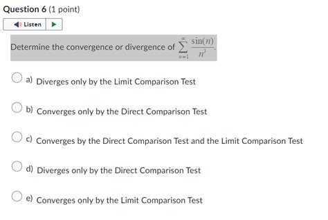 Solved Determine the convergence or divergence of | Chegg.com