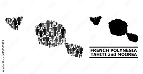 Map Of Tahiti And Moorea Islands For Demographics Agitation Vector