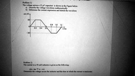 Solved Problem 1 The Voltage Across A 25 Î¼f Capacitor Is Shown In The Figure Below A