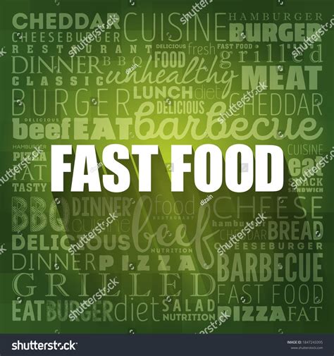 Fast Food Word Cloud Collage Concept Stock Illustration 1847243395