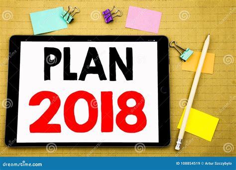 Hand Writing Text Caption Inspiration Showing Plan 2018 Business