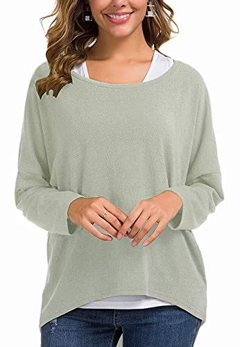 Uget Women S Oversized Baggy Tops Off Shoulder Loose Fitting Pullover