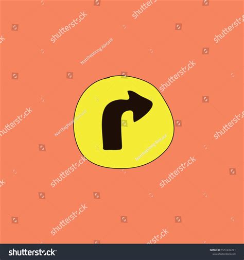 Icon Logo Right Turn Sign Background Stock Vector Royalty Free