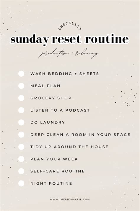 Sunday Routine Artofit