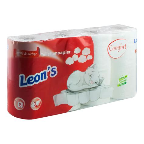 1 Palette Toilettenpapier Leon s Comfort 3 lagig hochweiß Zellstoff 64