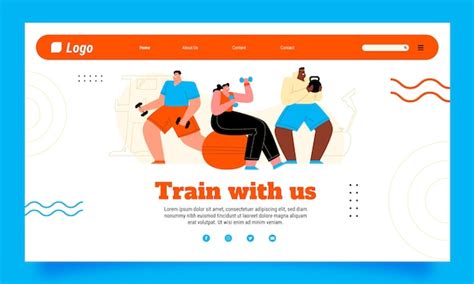 Premium Vector Fitness Center Landing Page Design Template