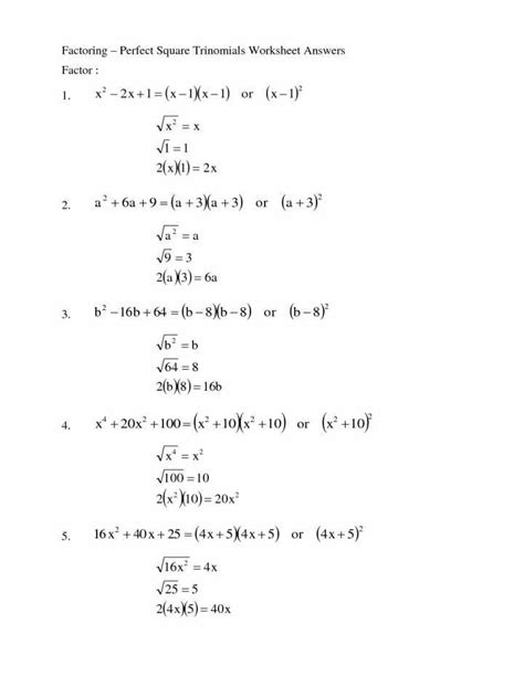 Polynomials Worksheet And Answer Key