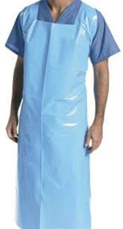 Blue Plain Disposable Plastic Apron Ldpe For Safety Protection Size