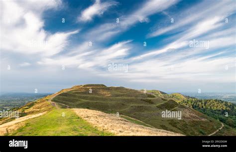 Beautiful Green Grass Covered Hill Walking Pathway Leading Northwards Towards The Ancient Iron