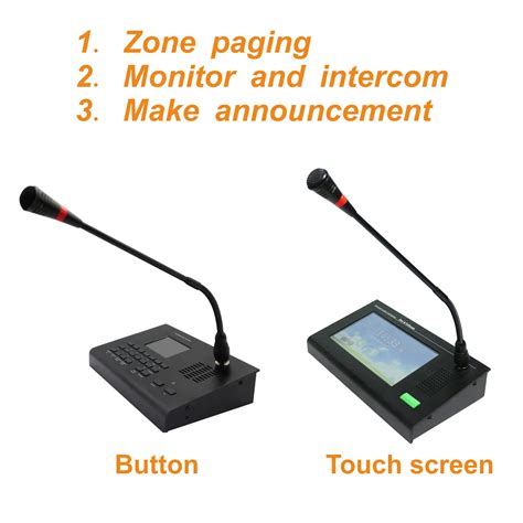 Sip Pa System Ip Network Call Station Paging Microphone With Button Or