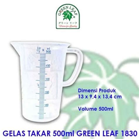 Jual Gelas Ukur Ml Green Leaf Gelas Takar Plastik Green Leaf