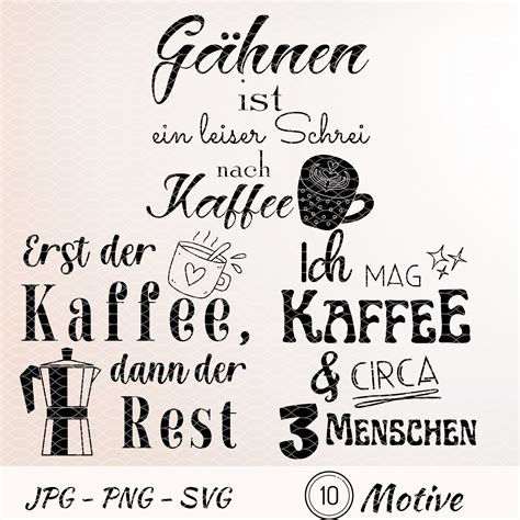 Kaffee SVG Bundle Deutsch Kaffee Spruch Plotter Datei Cricut Etsy De