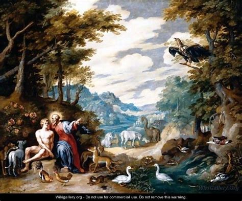 The Creation Of Adam In The Garden Of Eden Jan The Younger Brueghel