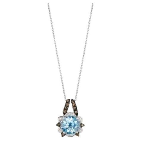 Grand Sample Sale Pendant Featuring Sea Blue Aquamarine Chocolate