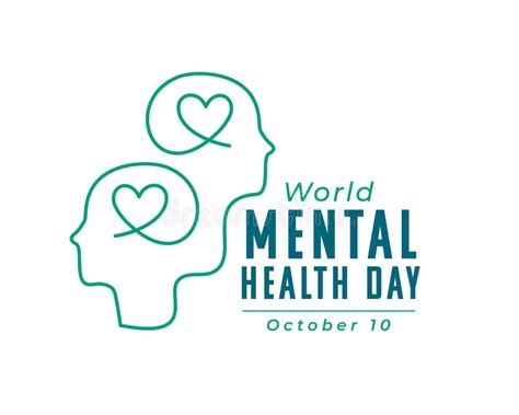 Th October World Mental Health Day Poster For Global Campaign Stock