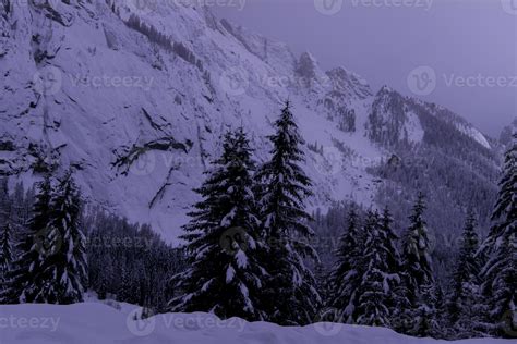 mountain village in alps at night 10767063 Stock Photo at Vecteezy