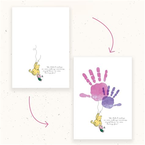 Minute Crafts Winnie The Pooh Printable Handprint Keepsake Etsy