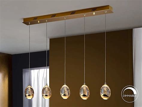 Luminosa Roc Integrated Led 5 Light Crystal Drop Bar Ceiling Pendant